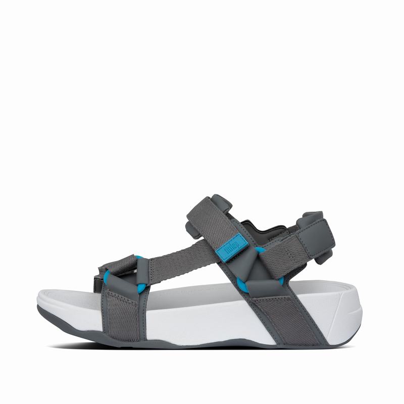 FitFlop Ryker Pu-Polyester Tiefes Grau - FitFlop Sandalen Herren Sale [JKQU-40753]